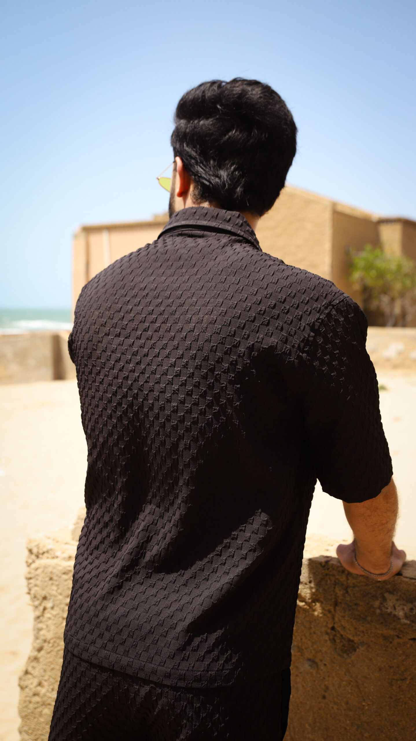 Black Textured Jacquard Co-Ord Set - Image 3